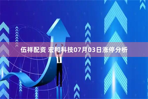 伍祥配资 宏和科技07月03日涨停分析